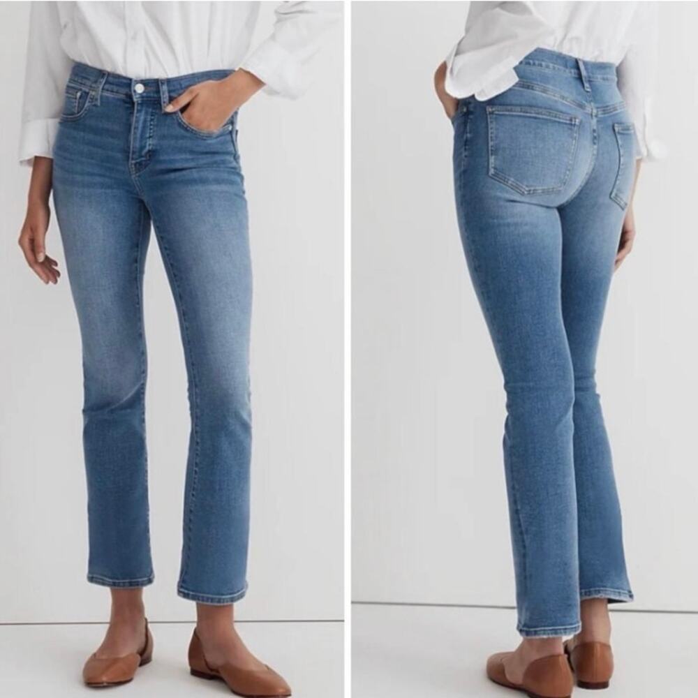 Madewell Mid-Rise Kick Out Jeans Womens Size 26 Blue Denim Stretch *EUC